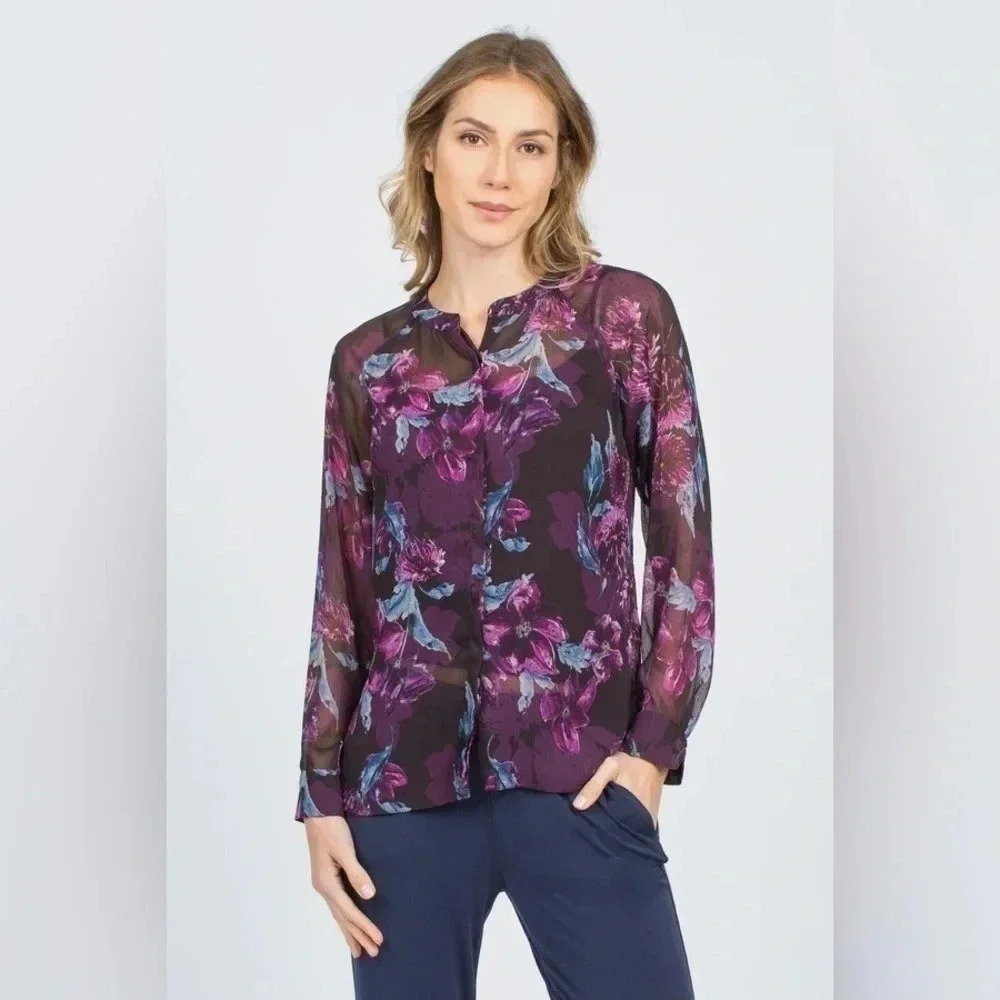 KUT From the Kloth Sheer Floral Blouse - Medium
